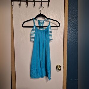 lululemon blue and white tank top
